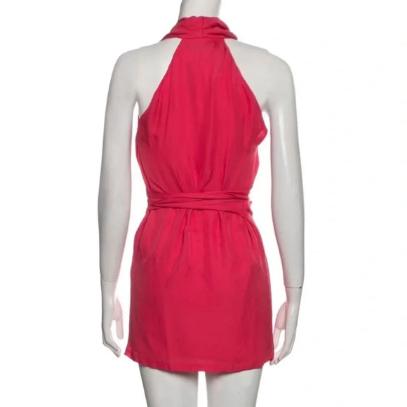 GUCCI Silk Dress Pink Fuschia Belted Cowl Neck Mini 2009 Vintage Hedi Slimane 40 - Picture 3 of 8